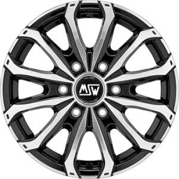 MSW 48 Van 6 Holes Gloss Black Full Polished 6,5x16 6x120 ET50 CB74,5 60° 1350 kg